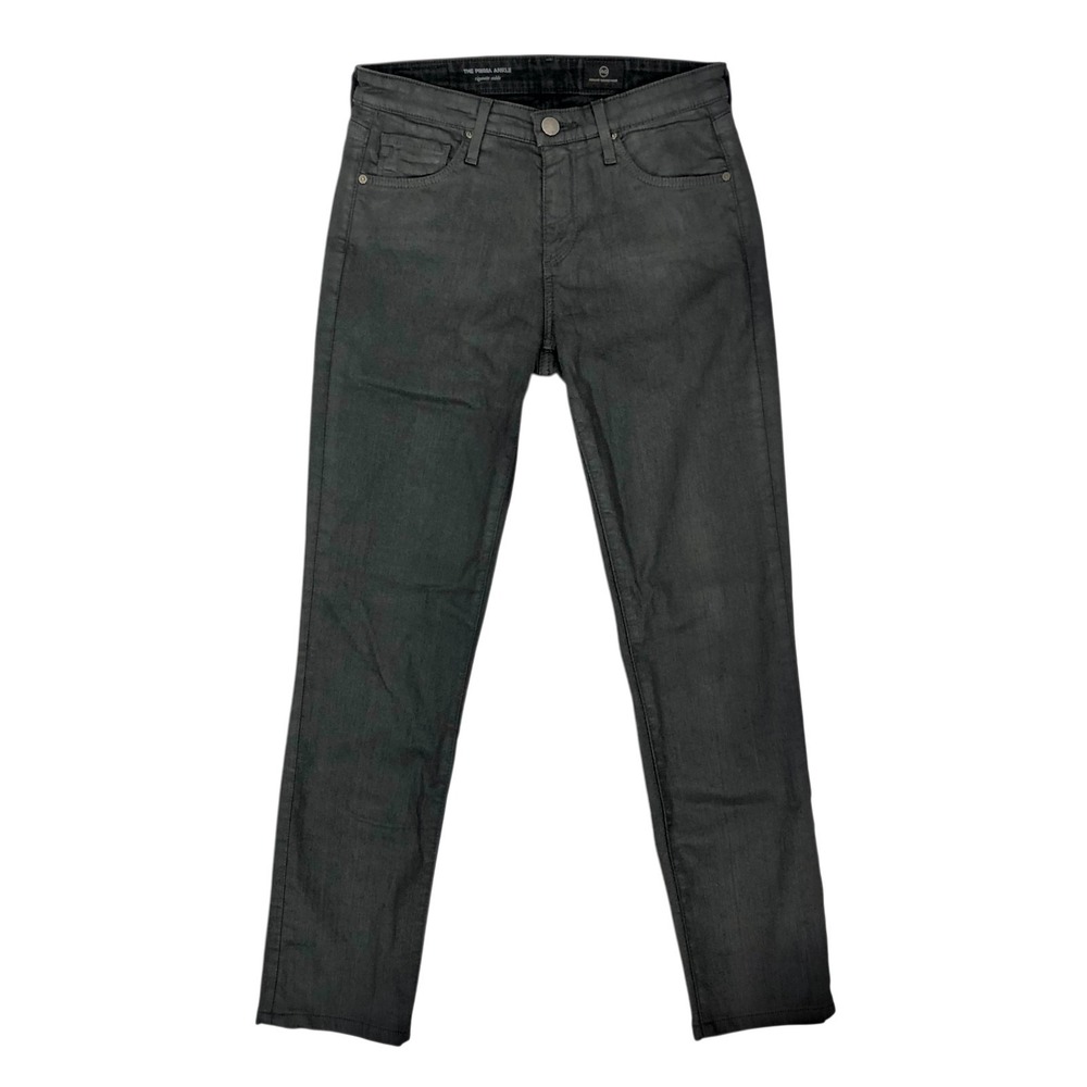 Adriano Goldschmied Metallic Gray Jeans 26 The Prima Ankle Cigarette Punk Grunge